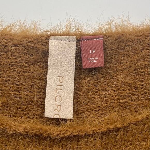 Anthropologie Pilcro Cropped Eyelash Sweater LP Large Petite Cozy Boho Soft - Picture 6 of 10
